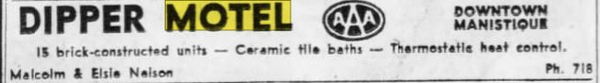 Harbor Motel (Dipper Motel) - Sept 1961 Ad